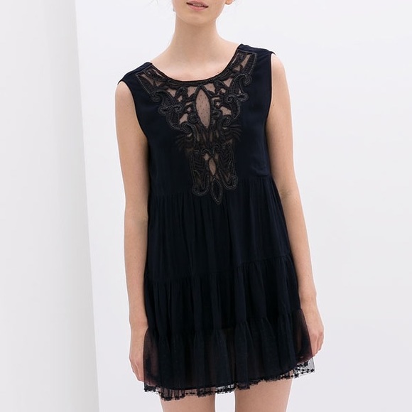 Zara Dresses & Skirts - NAVY GYPSY CHEMISE💕